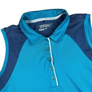 Nike Golf Polo Tank Women’s Medium‎ Tour Performance Dri-fit Blue Sleeveless